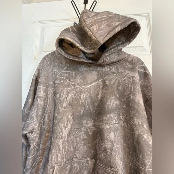 Comfrt Collection Camo Hoodie Size S Brown WoodCamouflage Fleece Sweatshirt NWT - Picture 6 of 10